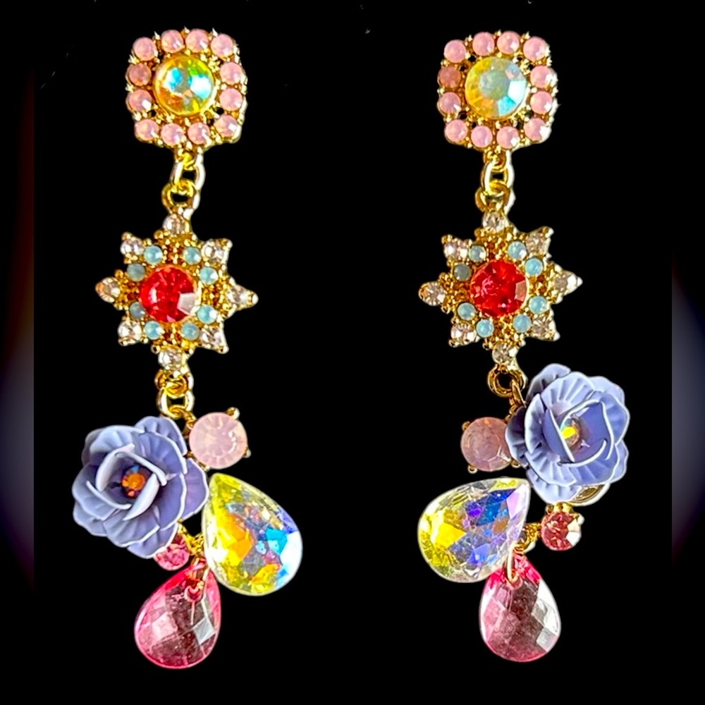Colorful Floral Drop Earrings